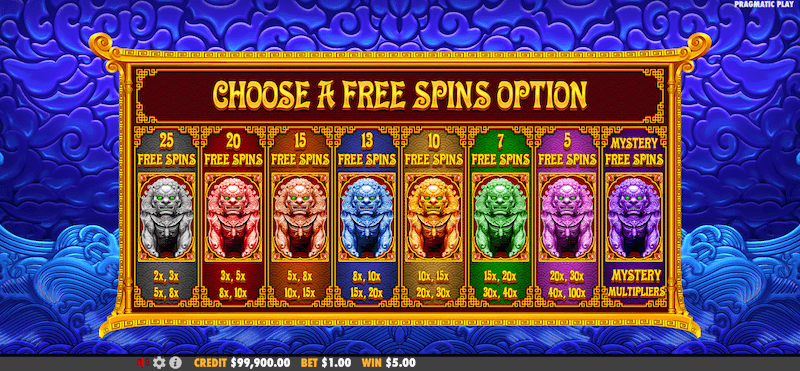 Pilihan freespin 5 lions